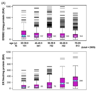graph of erbb2 mg protein