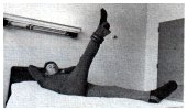three pound weight around ankle raising the leg