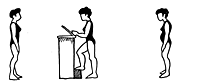 figures standing with right and wrong posture